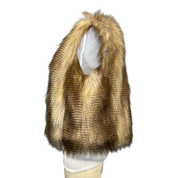 Moda International Womens Faux Fur Sleeveless Open Front Vest Jacket XL - Picture 3 of 4